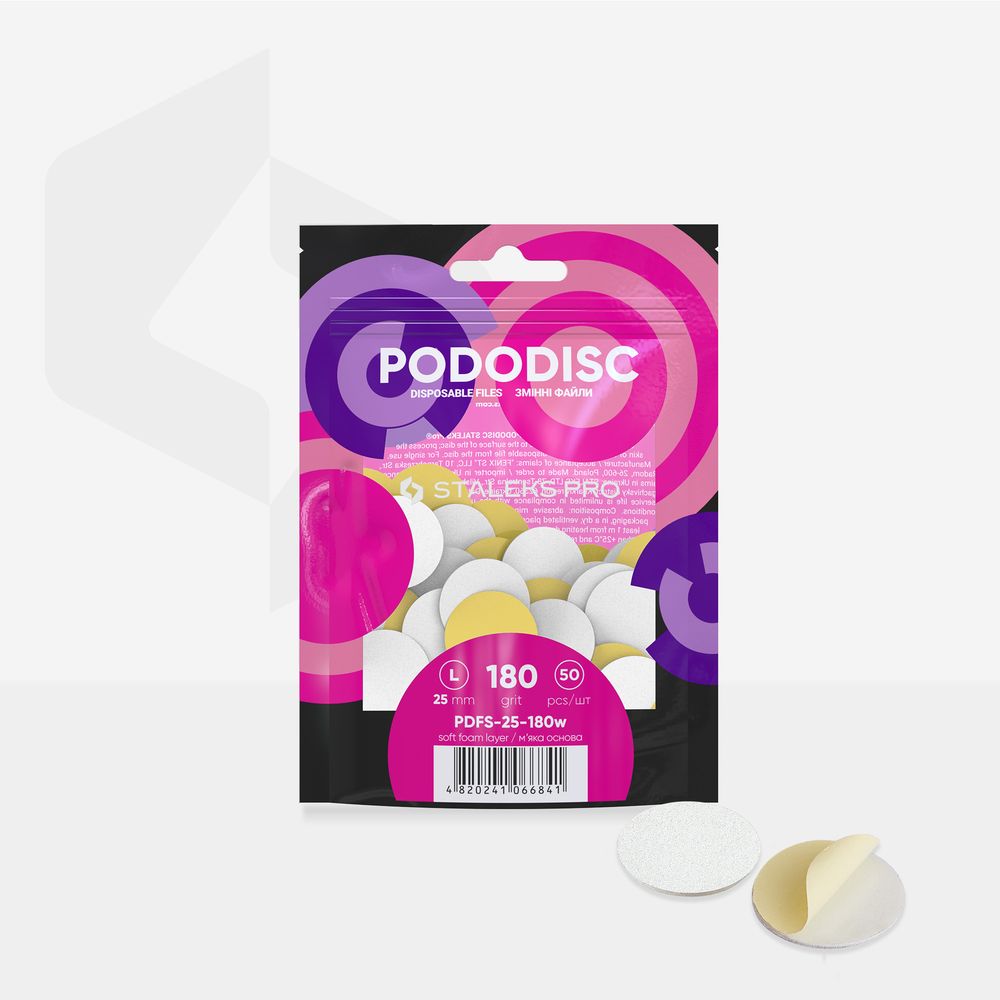 Weiße Einwegfeilen Für Pedikürescheibe Soft PODODISC STALEKS PRO L (50 Stück) 180 Grit